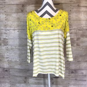 Anthropologie Stripe Bird Top